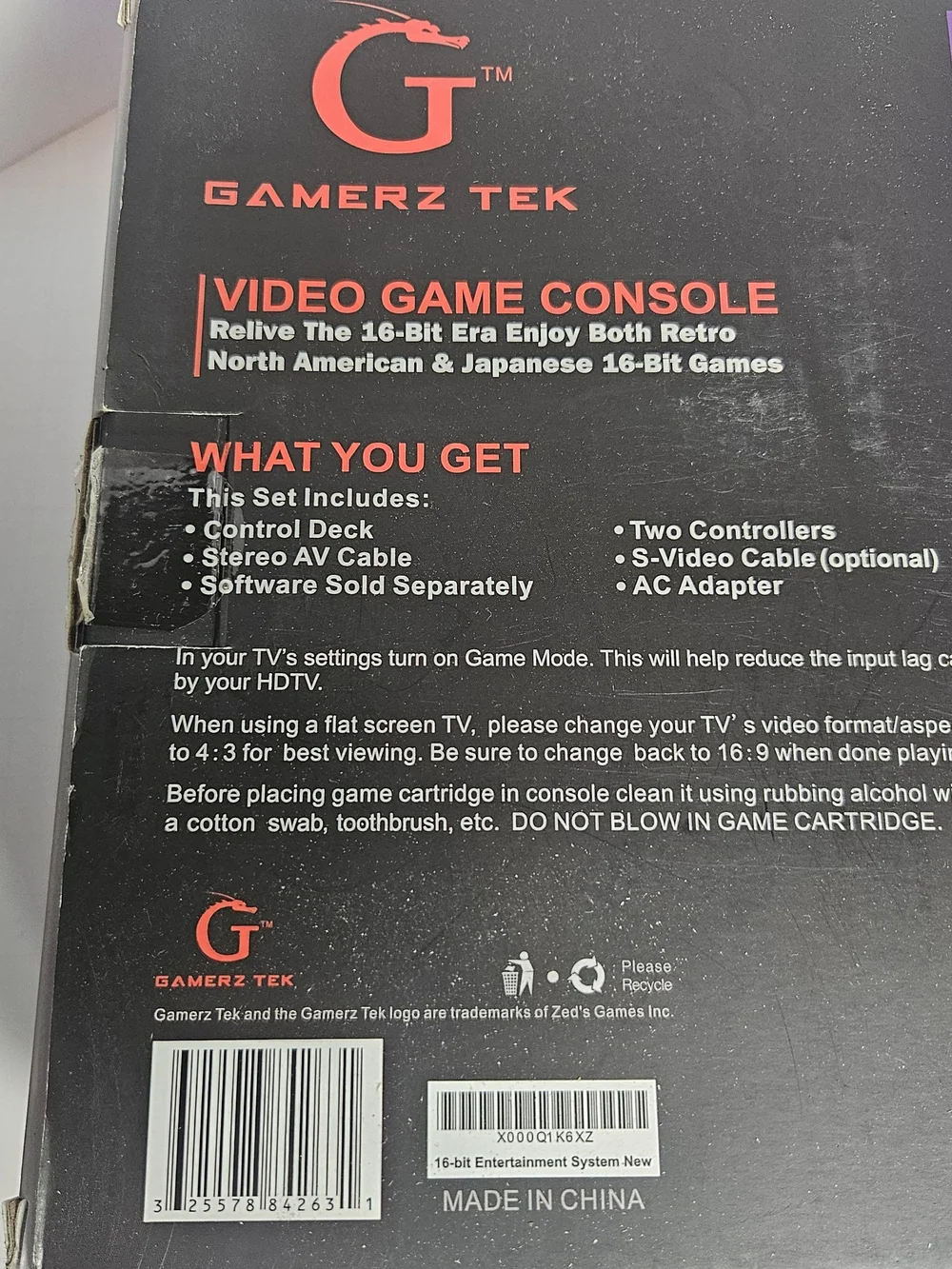 Gamerz Tek 16-Bit Entertainment System Console w/ 2 Controllers
